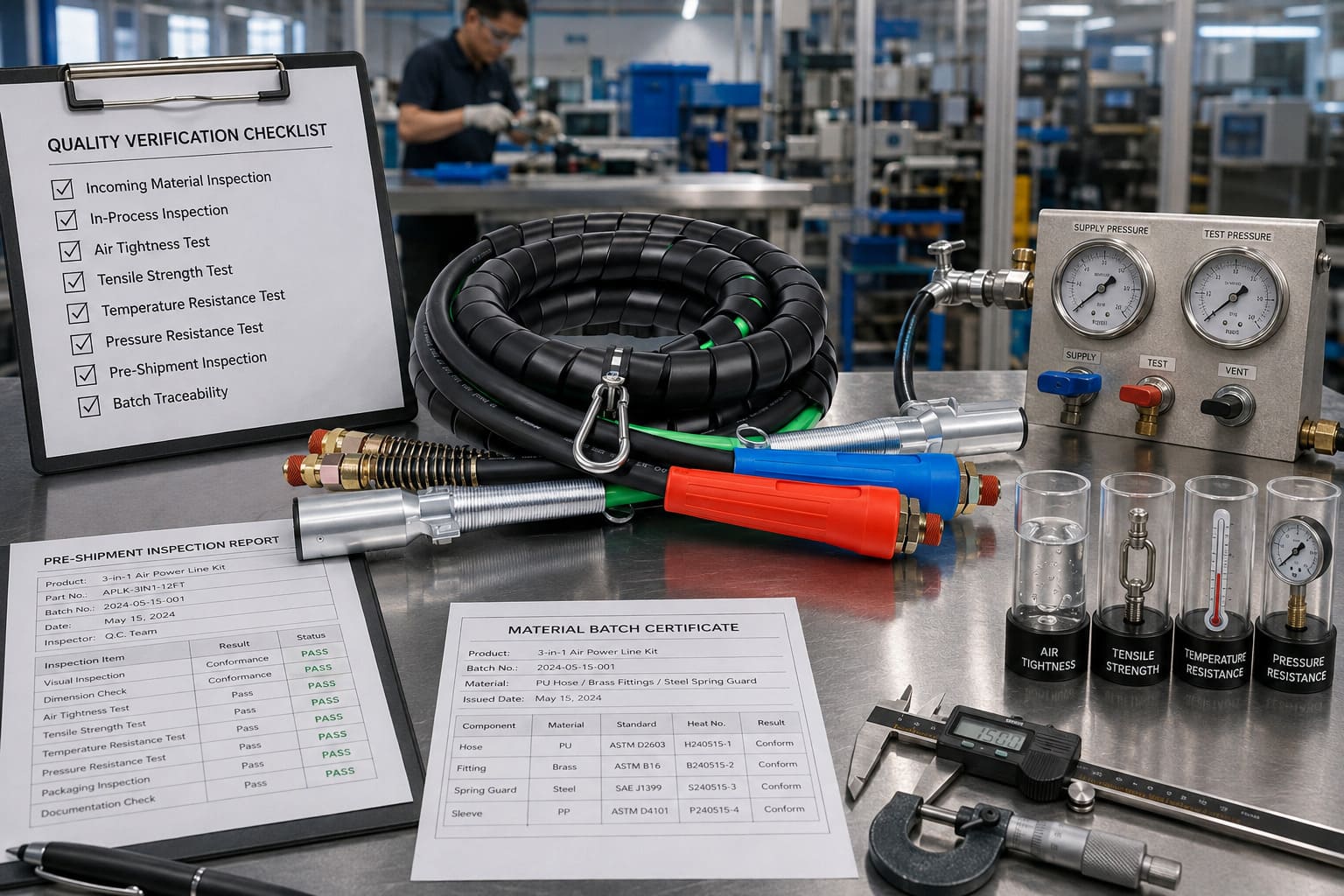 3-in-1 Air Line Quality Verification Checklist air power line quality inspection and testing process