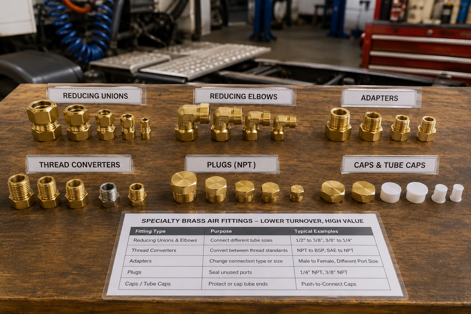Specialty Brass Fittings Adapters and Reducers for Truck Repair brass air fitting adapters and reducers for truck maintenance