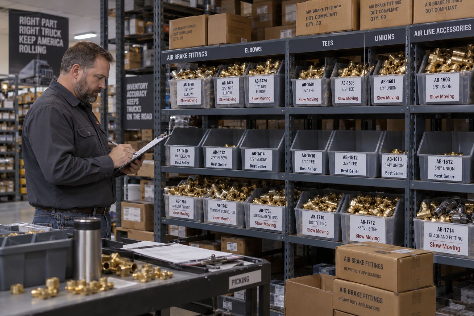 Reducing Slow-Moving Air Fitting Inventory slow-moving air fitting inventory management for truck parts distributors