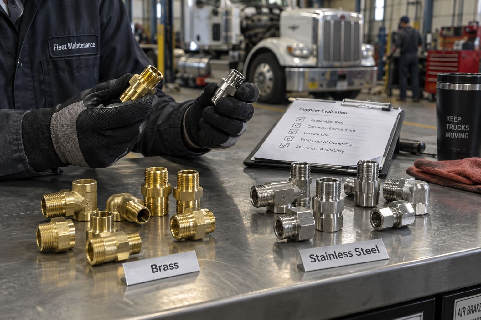 Brass vs Stainless Steel Air Brake Fittings brass vs stainless steel air brake fittings comparison for heavy duty trucks