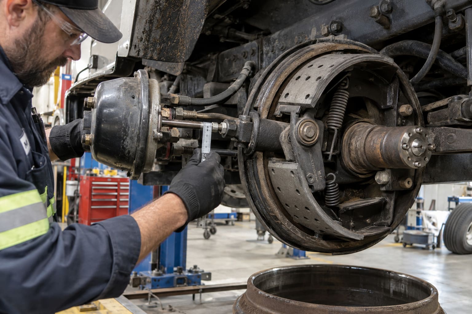 Foundation brake clearance and excessive brake chamber stroke excessive brake chamber stroke caused by foundation brake clearance