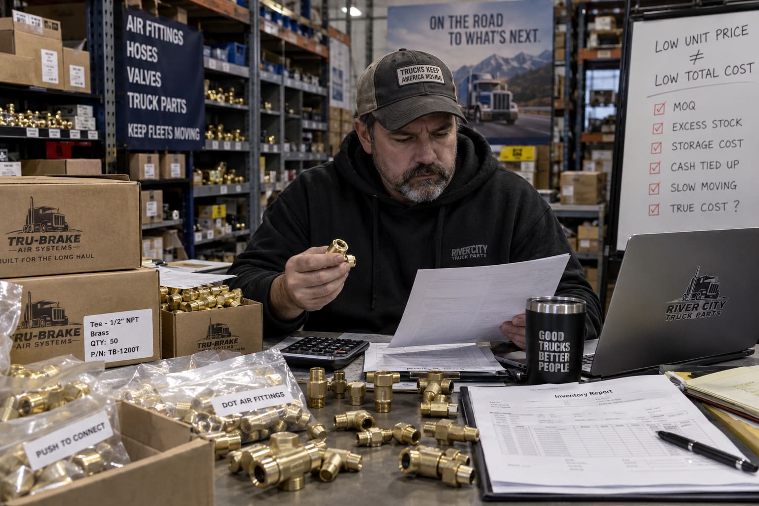 Total Inventory Cost of Air Fittings total inventory cost of air fittings including MOQ and warehouse factors