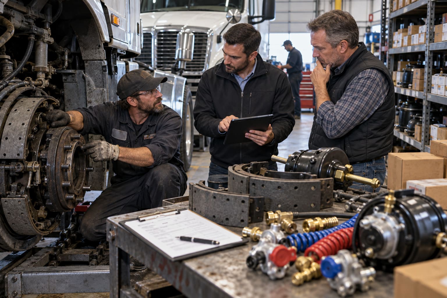 Heavy-Duty Truck Aftermarket Parts Quality Control aftermarket truck parts warehouse and quality inspection
