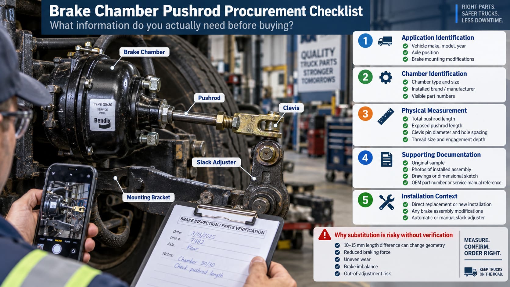 Brake Chamber Pushrod Procurement Checklist pushrod procurement checklist for brake chamber ordering