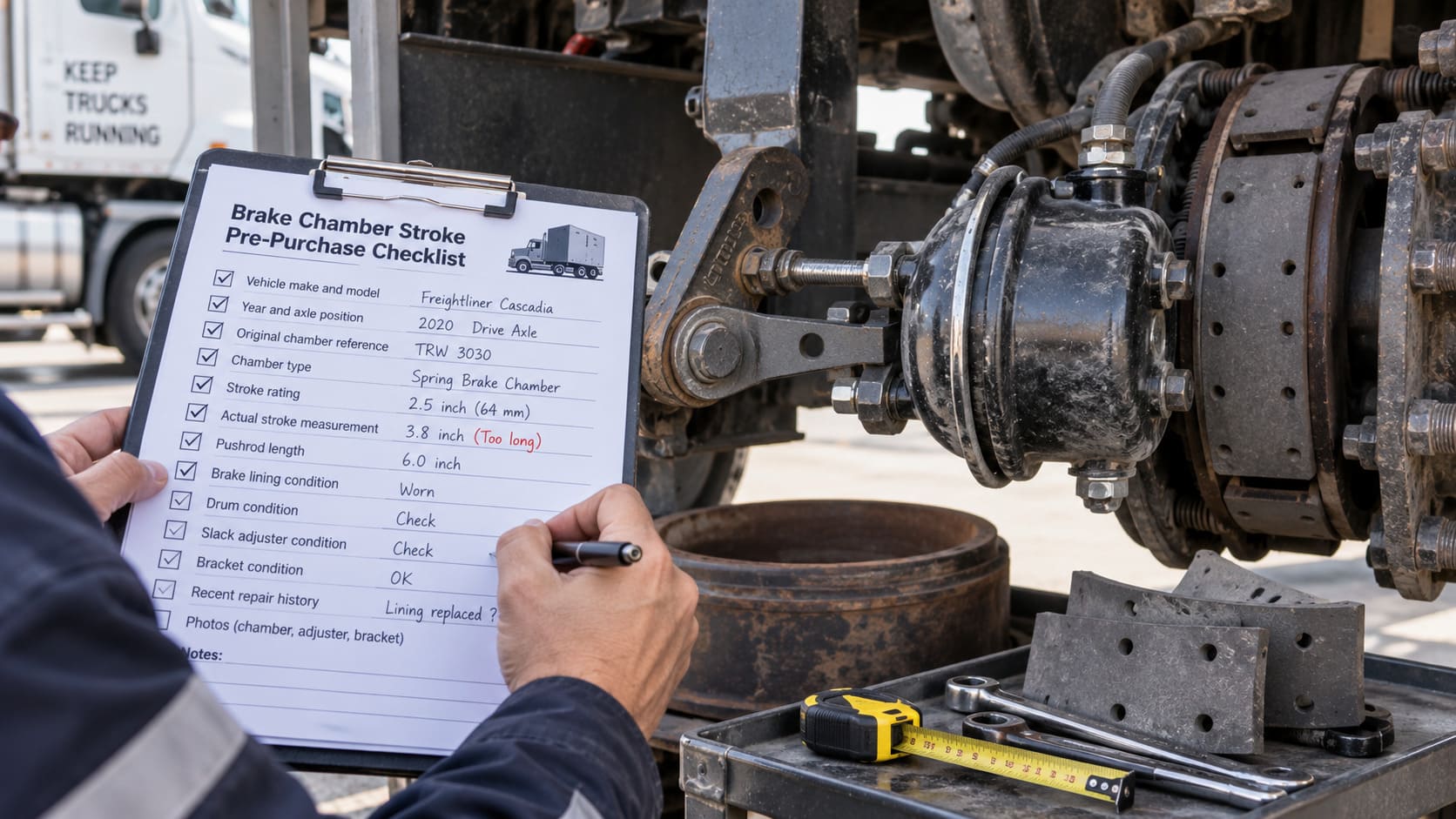 Buyer checklist for excessive brake chamber stroke excessive brake chamber stroke buyer checklist for replacement parts
