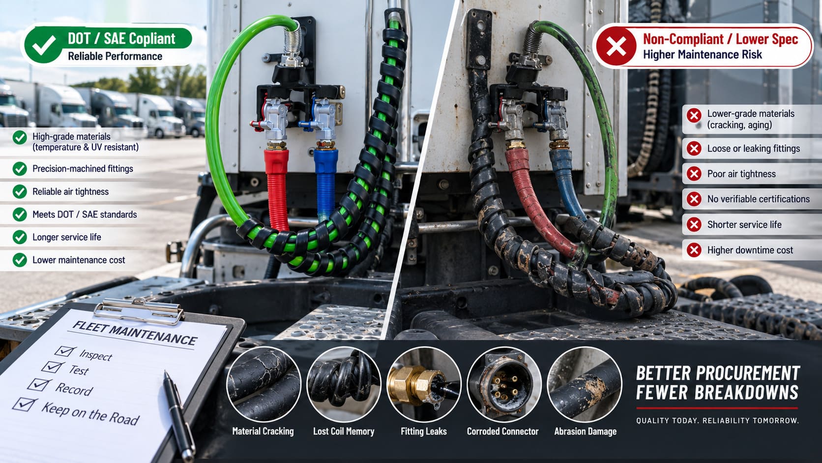 How Procurement Quality Affects Fleet Maintenance Reliability procurement quality standards for air power line assemblies