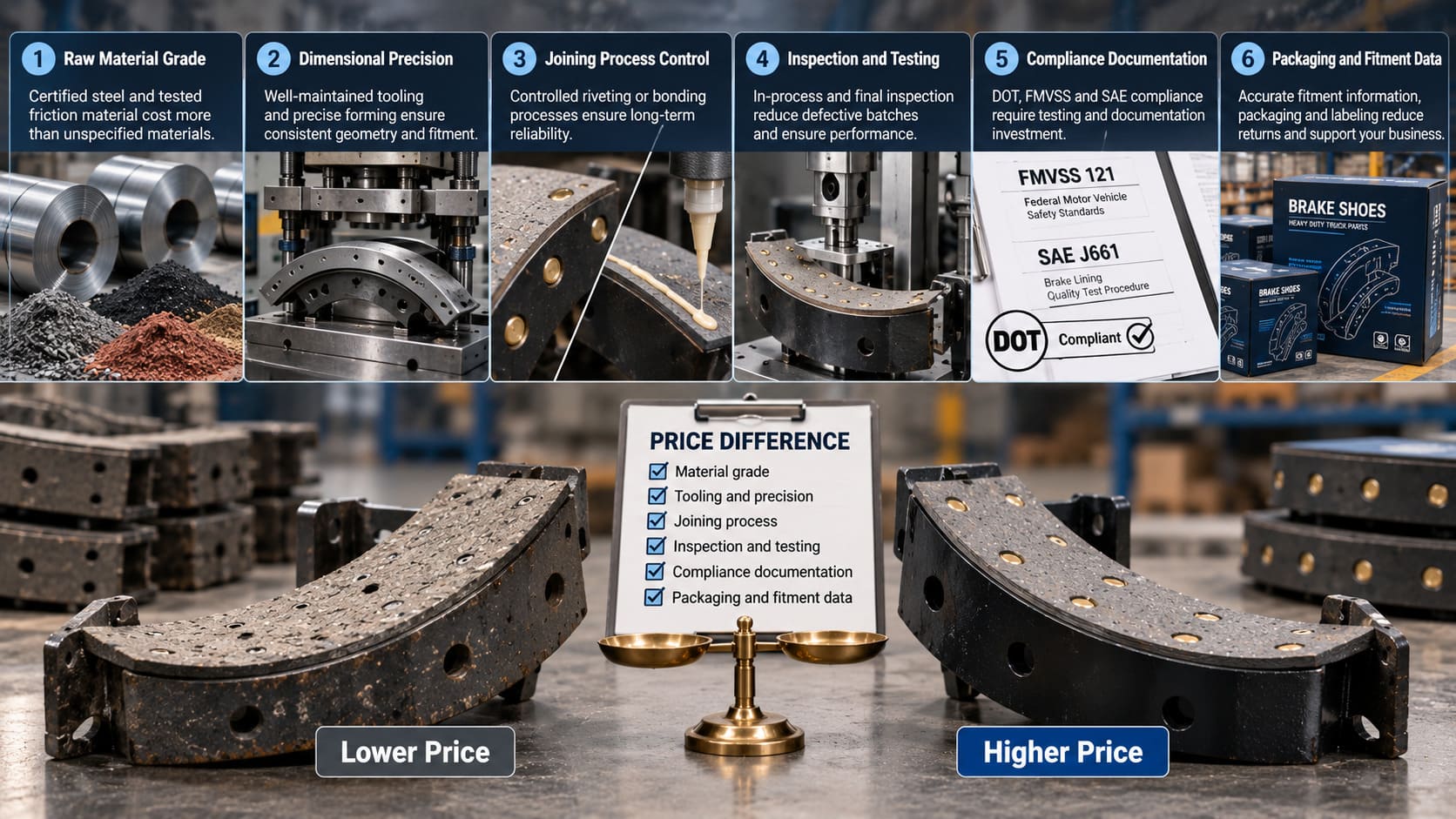 Truck Brake Shoe Procurement Price Quality Factors truck brake shoe price quality factors procurement evaluation