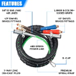 15′ 3-IN-1 AIR POWER LINE WITH BLACK HOSE  OEM#30-1177