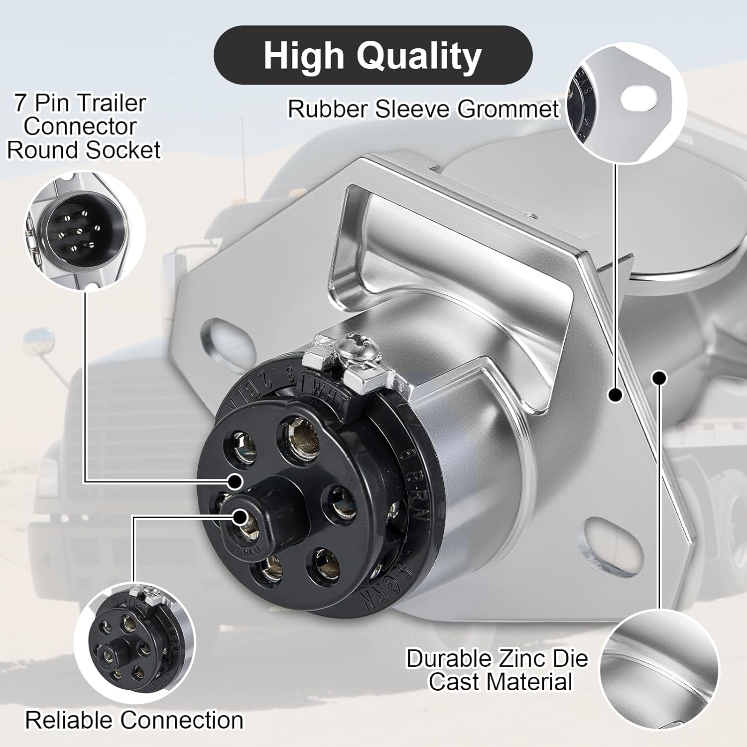 HEAVY DUTY DIE-CAST ZINC 7 WAY SOCKET