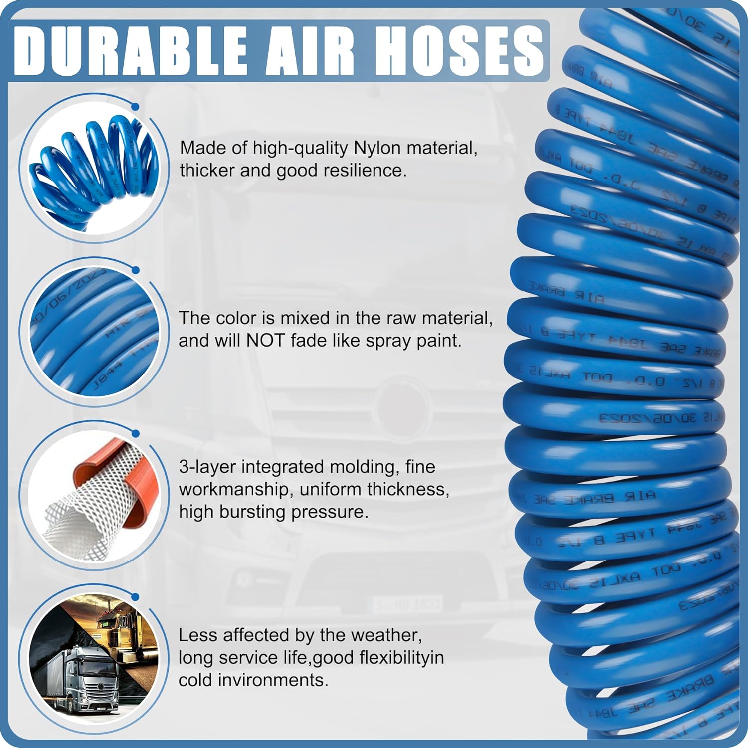 AIR COILED NYLON HOSE 12″ LEADS (brass fitting) OEM#11-315