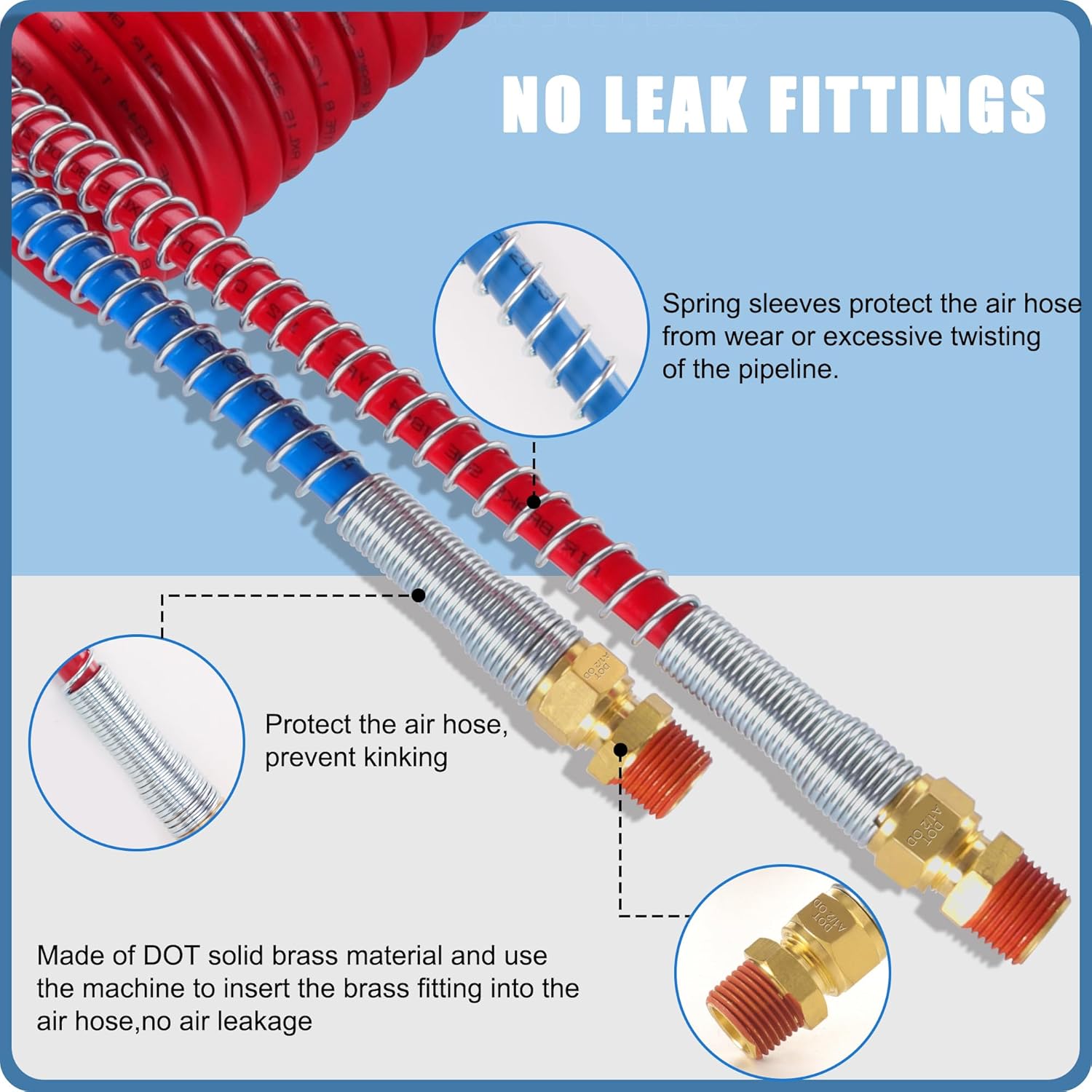 AIR COILED NYLON HOSE 12″ LEADS (brass fitting) OEM#11-315