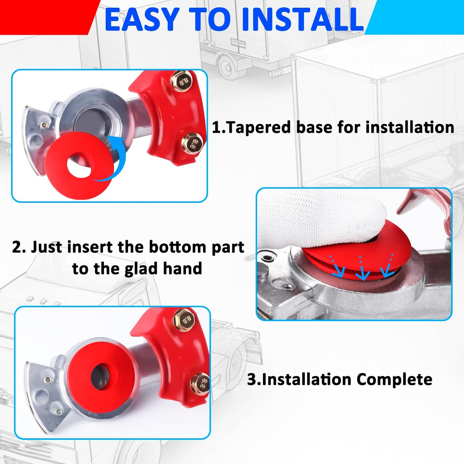 FULL-FACE POLYURETHANE GLADHAND SEAL BLUE&RED