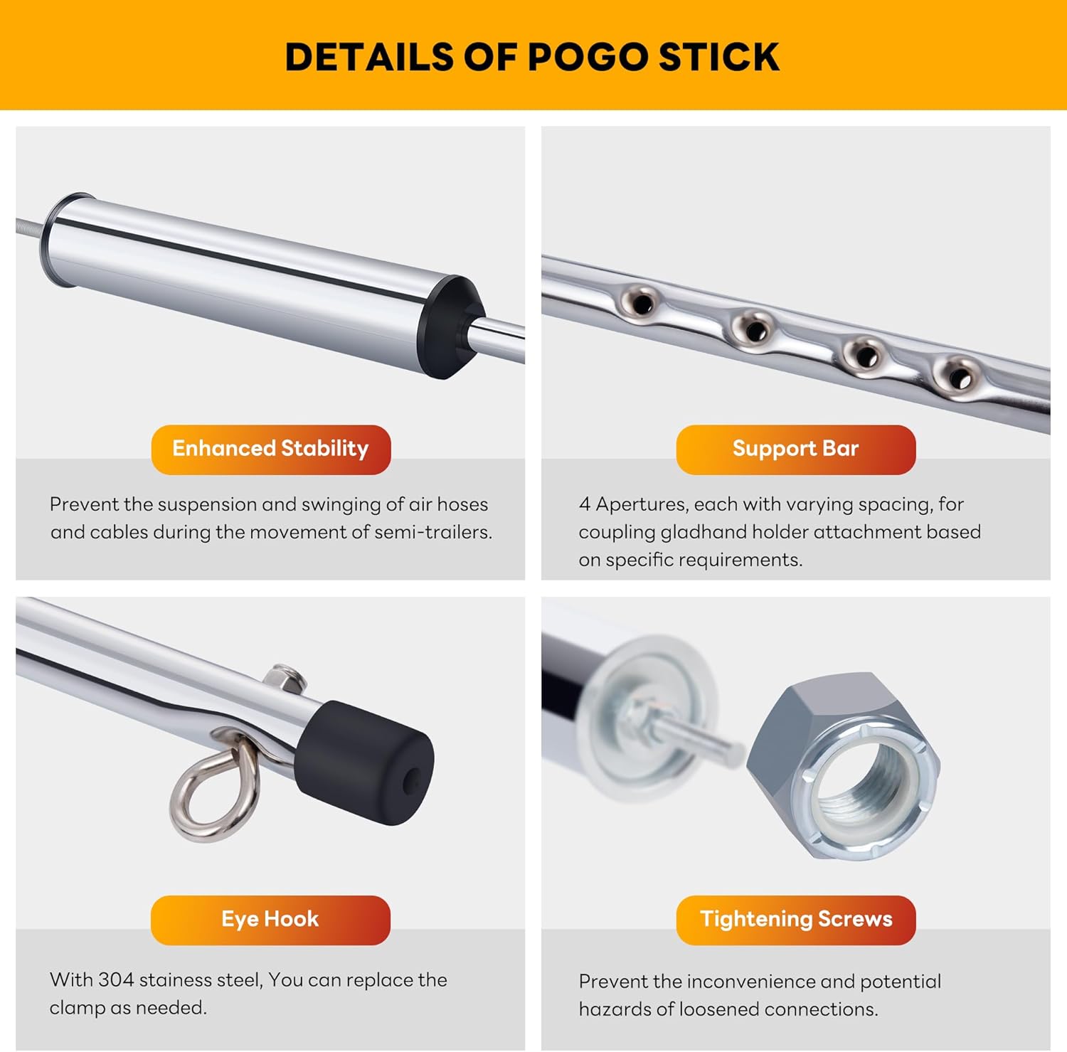 40″ POGO STICK CHROME OEM#17-0400