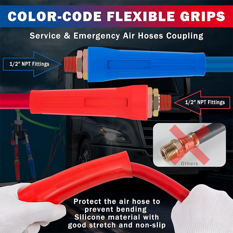 RUBBER AIR BRAKE LINE WITHOUT GRIP(RED&BLUE HOSE)