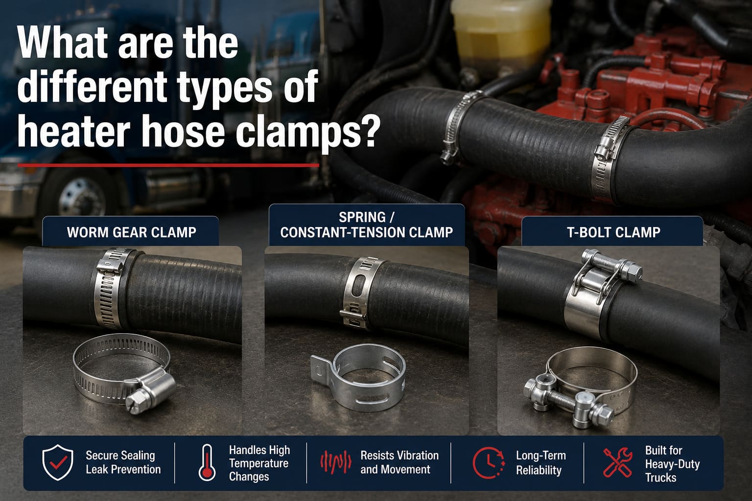 What are the different types of heater hose clamps?