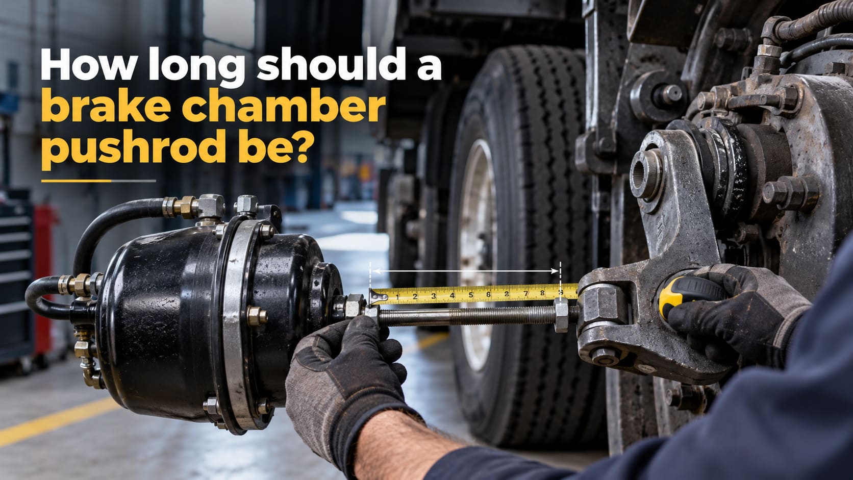 How long should a brake chamber pushrod be?